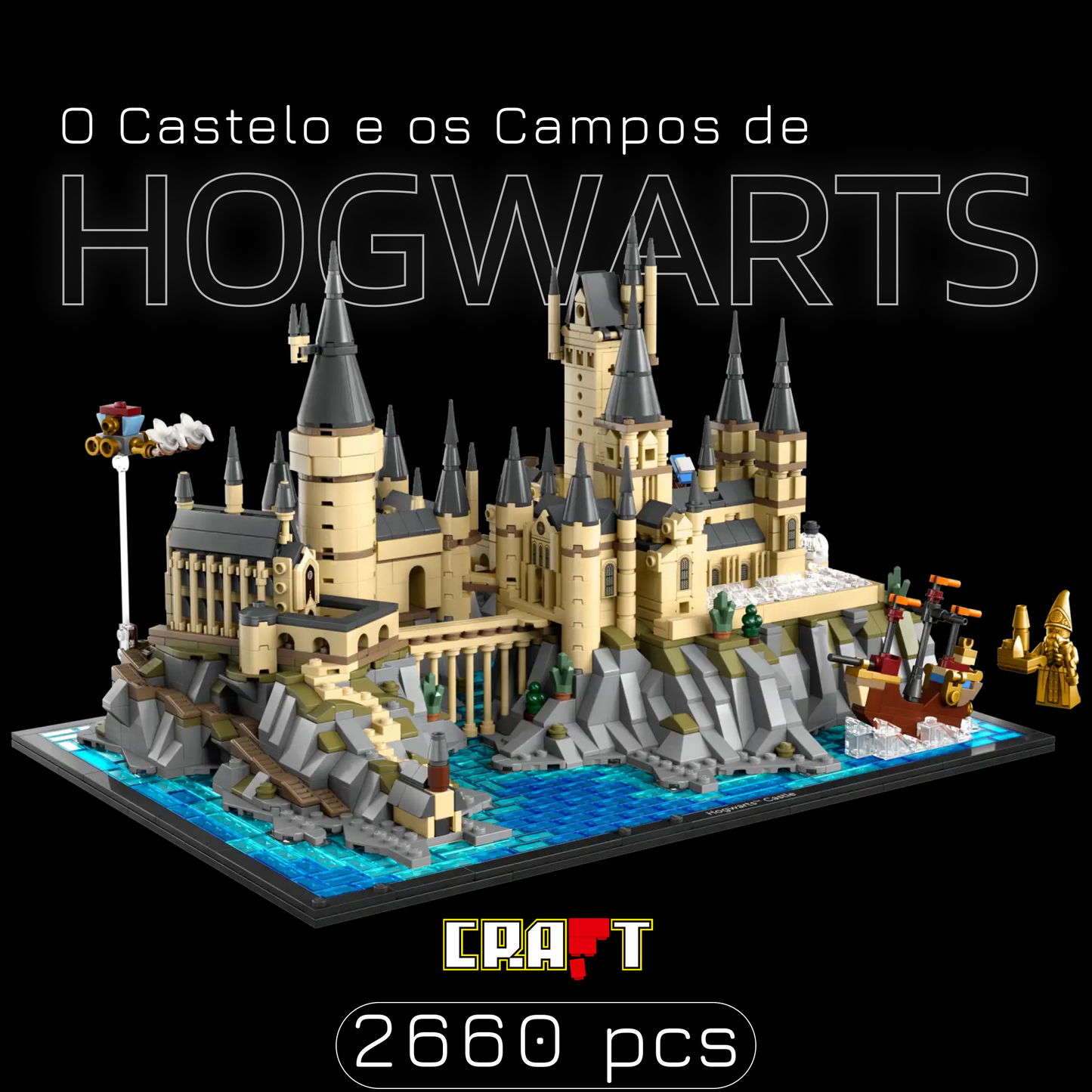 Harry Potter - O Castelo e os Campos de Hogwarts (2660 pe&ccedil;as)