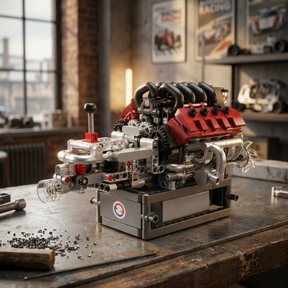 Motor com Transmiss&atilde;o V8 (787 pe&ccedil;as)