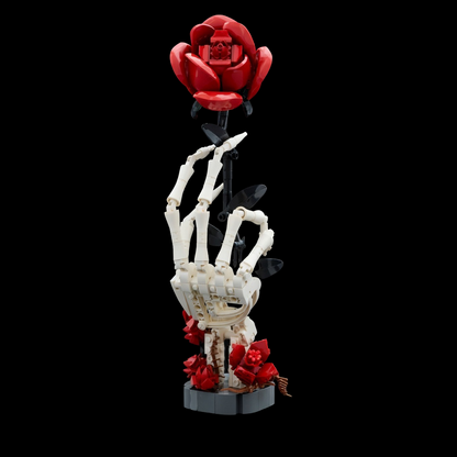 M&atilde;o de Esqueleto com Rosas (357 pe&ccedil;as)
