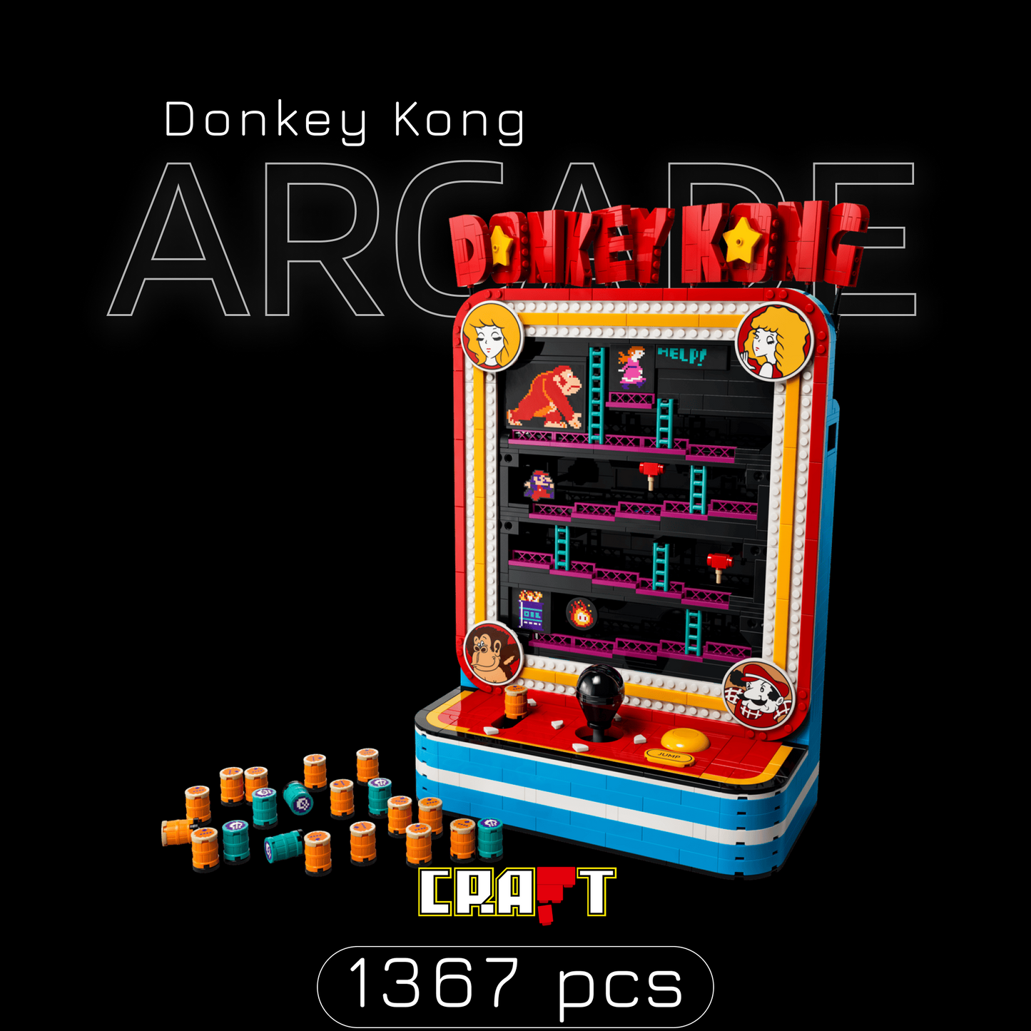 Arcade Fliperama do Donkey Kong (1367 pe&ccedil;as)