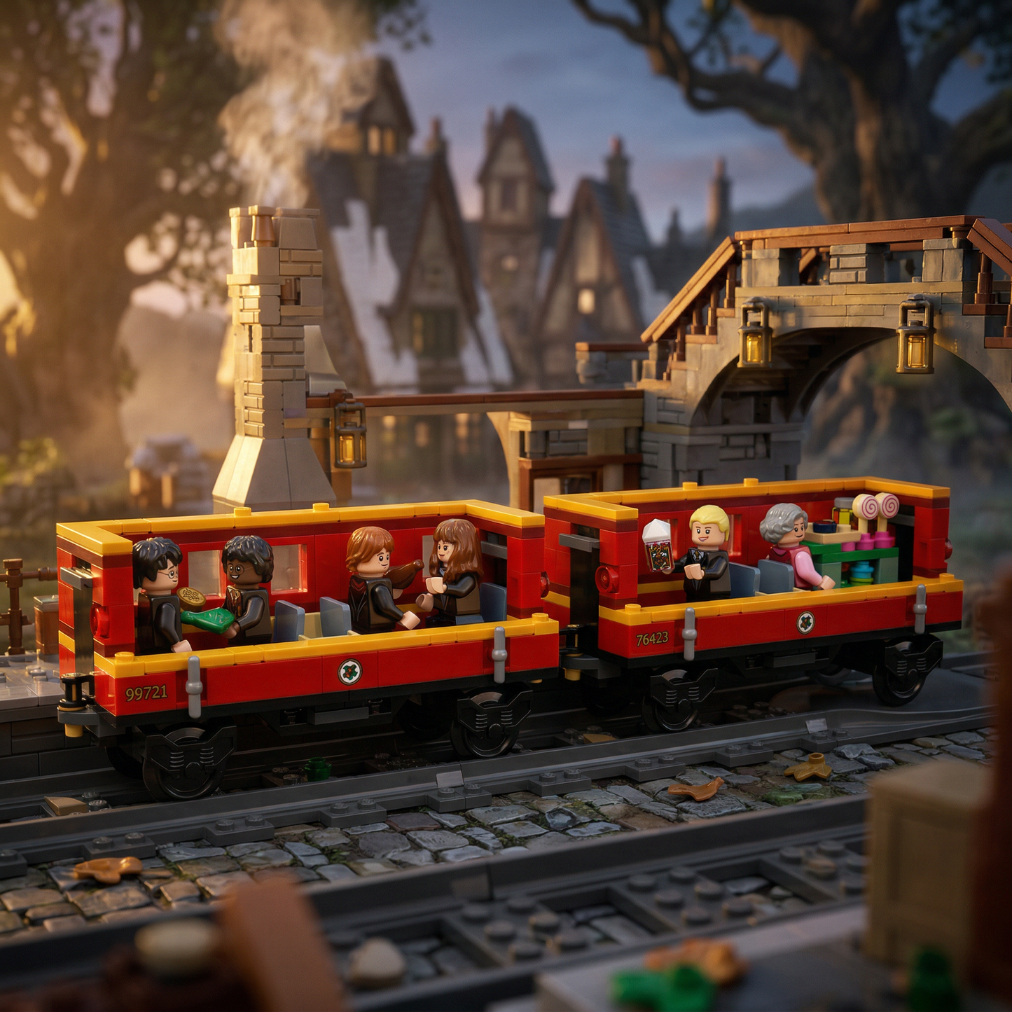 Harry Potter - Expresso de Hogwarts e Esta&ccedil;&atilde;o de Hogsmeade (1074 pe&ccedil;as)