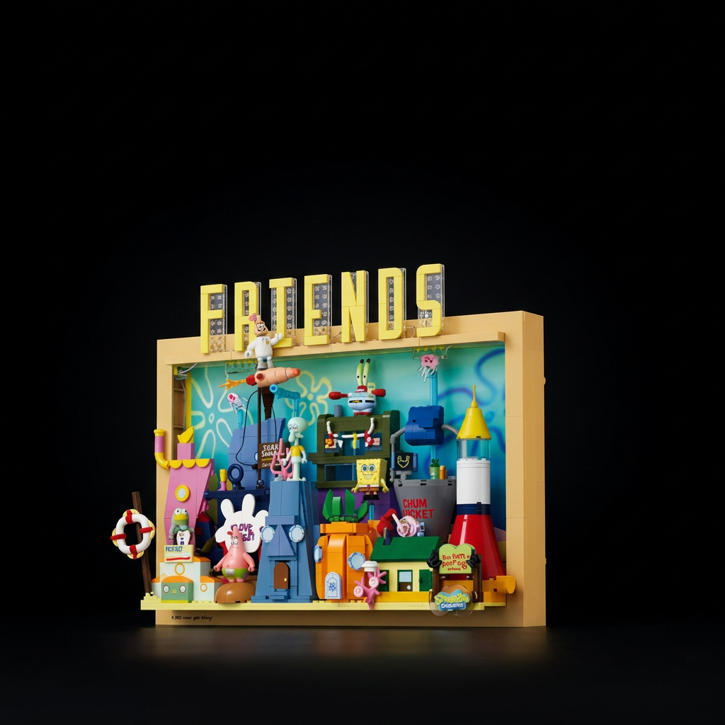 Bob Esponja - Quadro 3D Fenda do Biquini (1126 pe&ccedil;as)