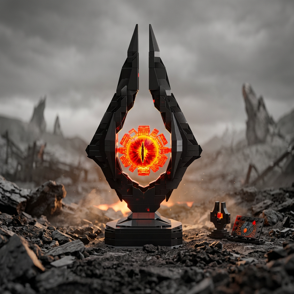 O Senhor dos An&eacute;is - Olho de Sauron com Ilumina&ccedil;&atilde;o (925 pe&ccedil;as)