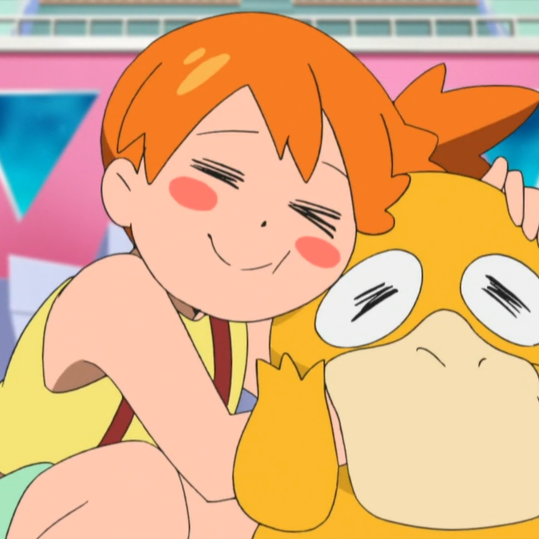 Psyduck em cena do anime com Misty