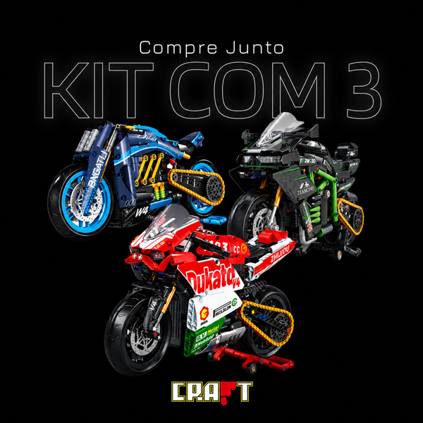 Compre Junto! Ducati V4 +Kawasaki Ninja H2R + Bugatti Diavel (2363 pe&ccedil;as)