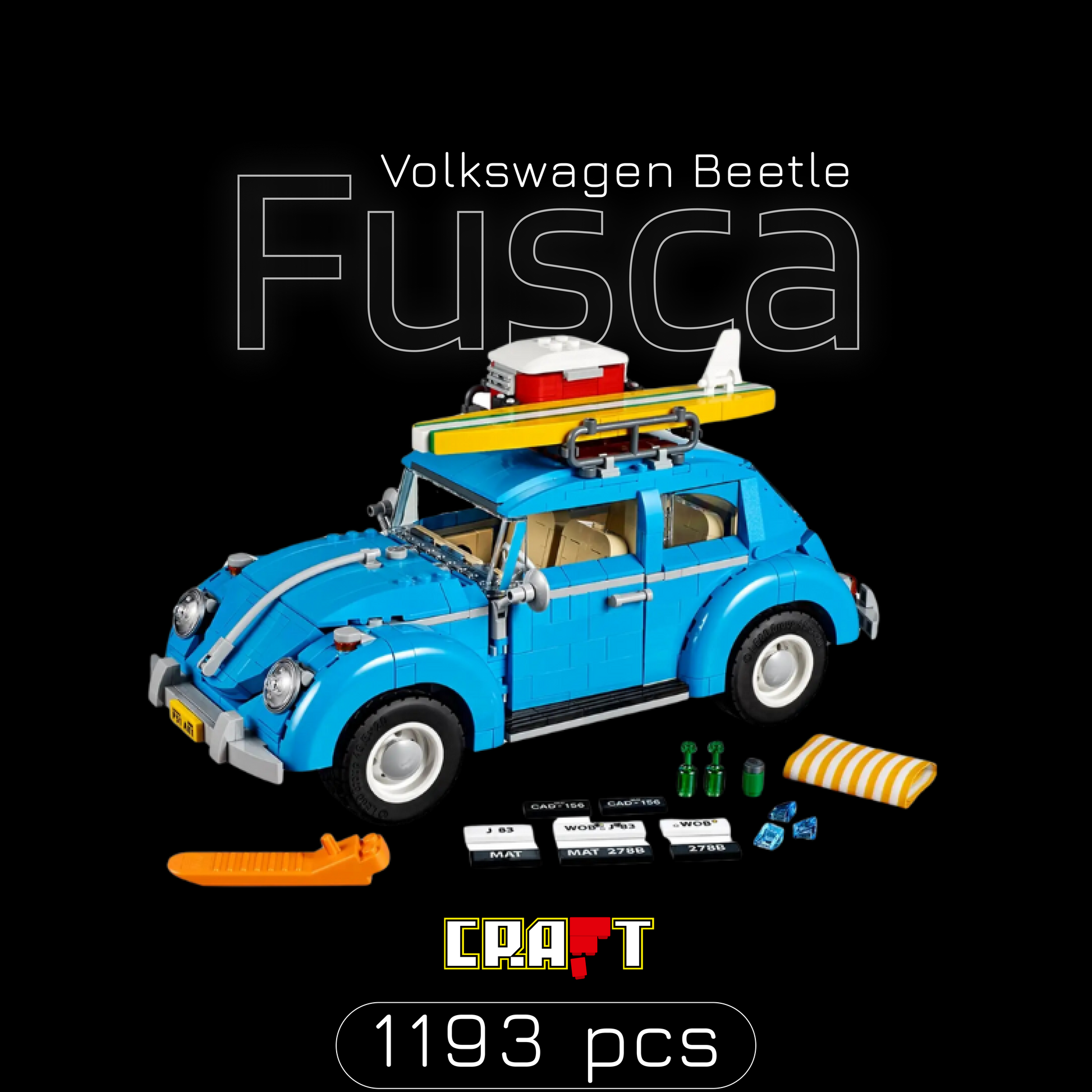 Fusca Azul do Surf (1193 pe&ccedil;as)