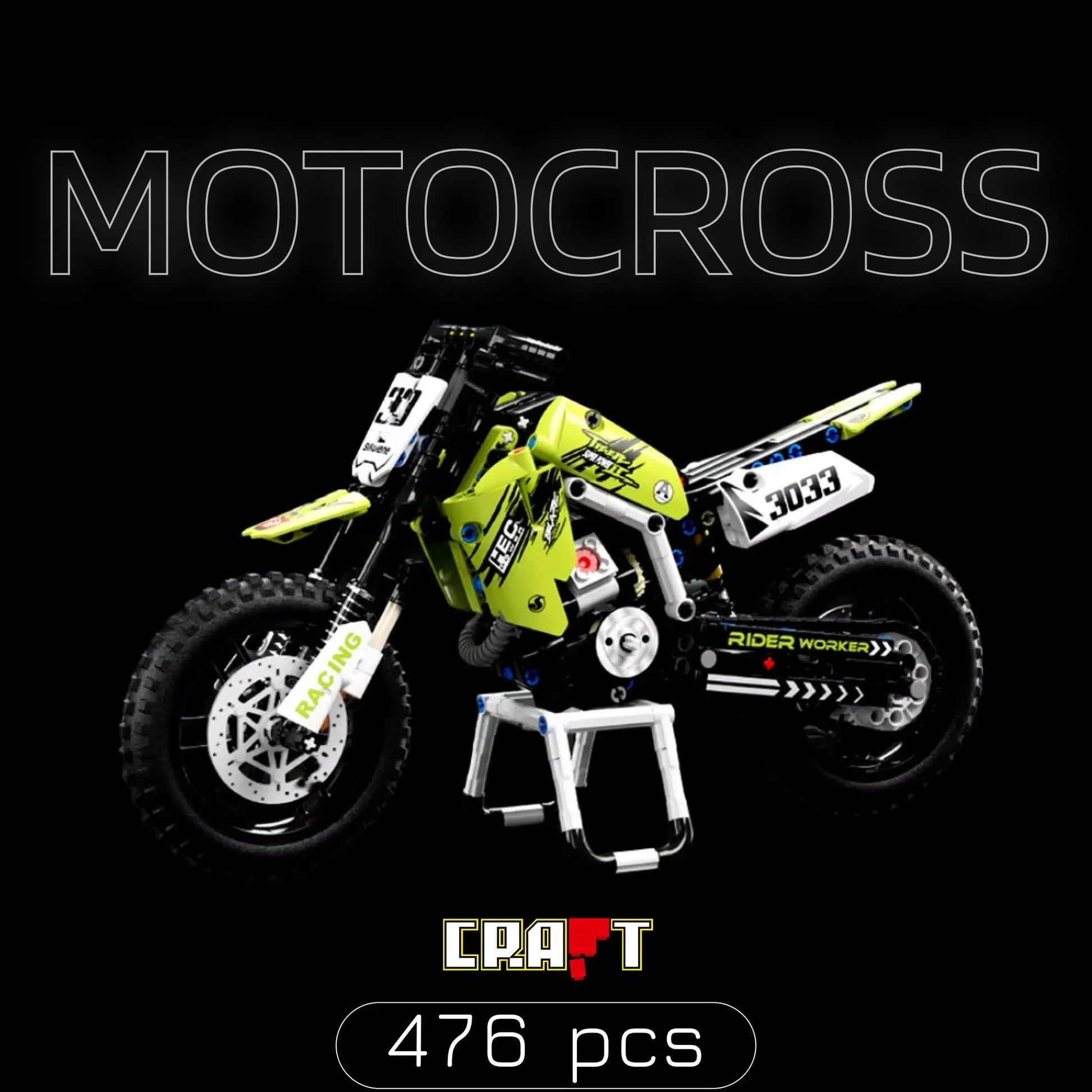 Moto de Motocross (476 pe&ccedil;as) - Brics Craft