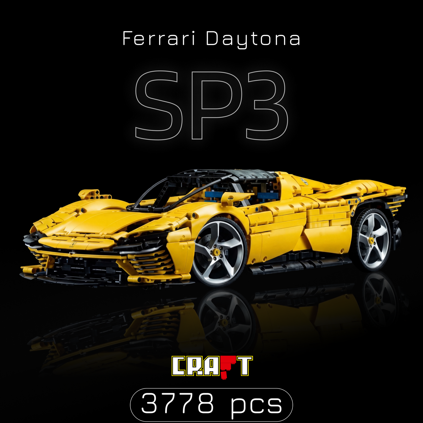 Ferrari Daytona SP3 Amarela (3778 pe&ccedil;as)