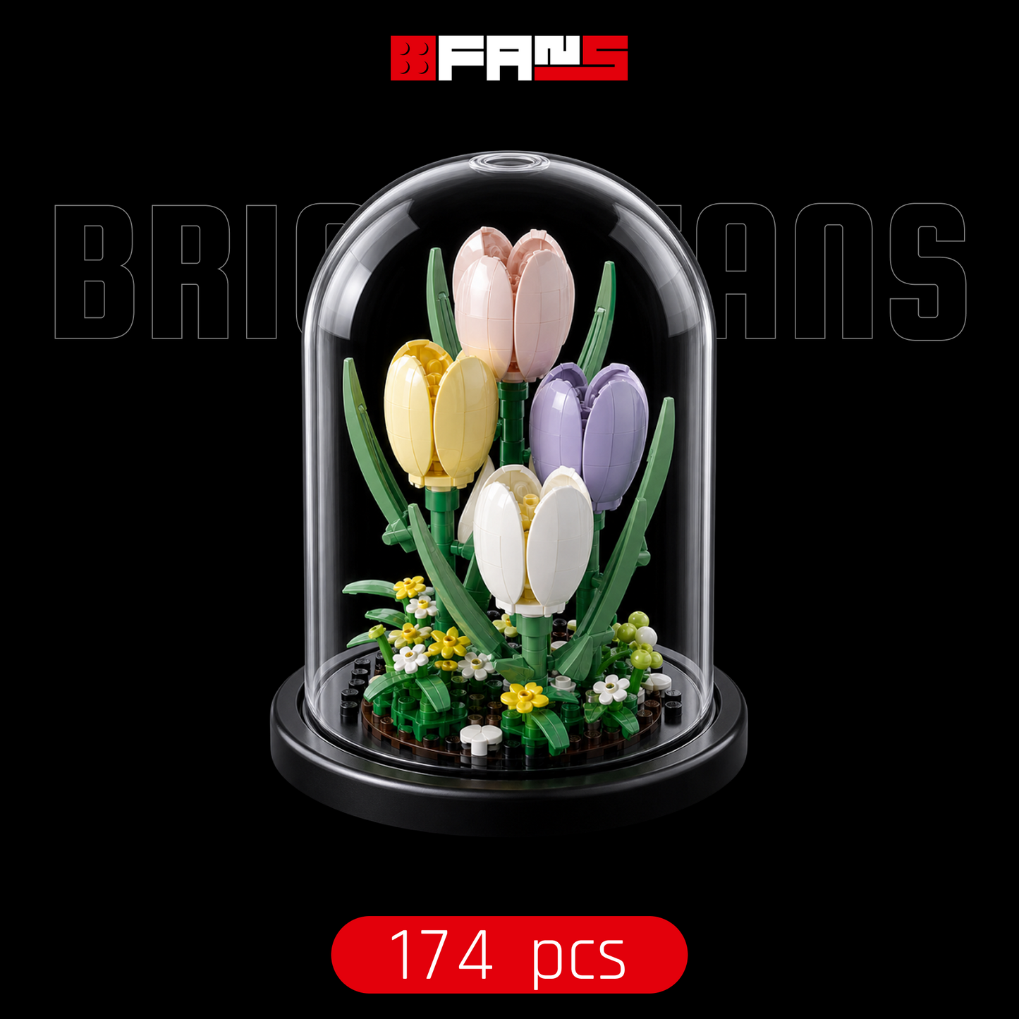 Redoma de Tulipas Pastel (174 pe&ccedil;as) | Capa 1