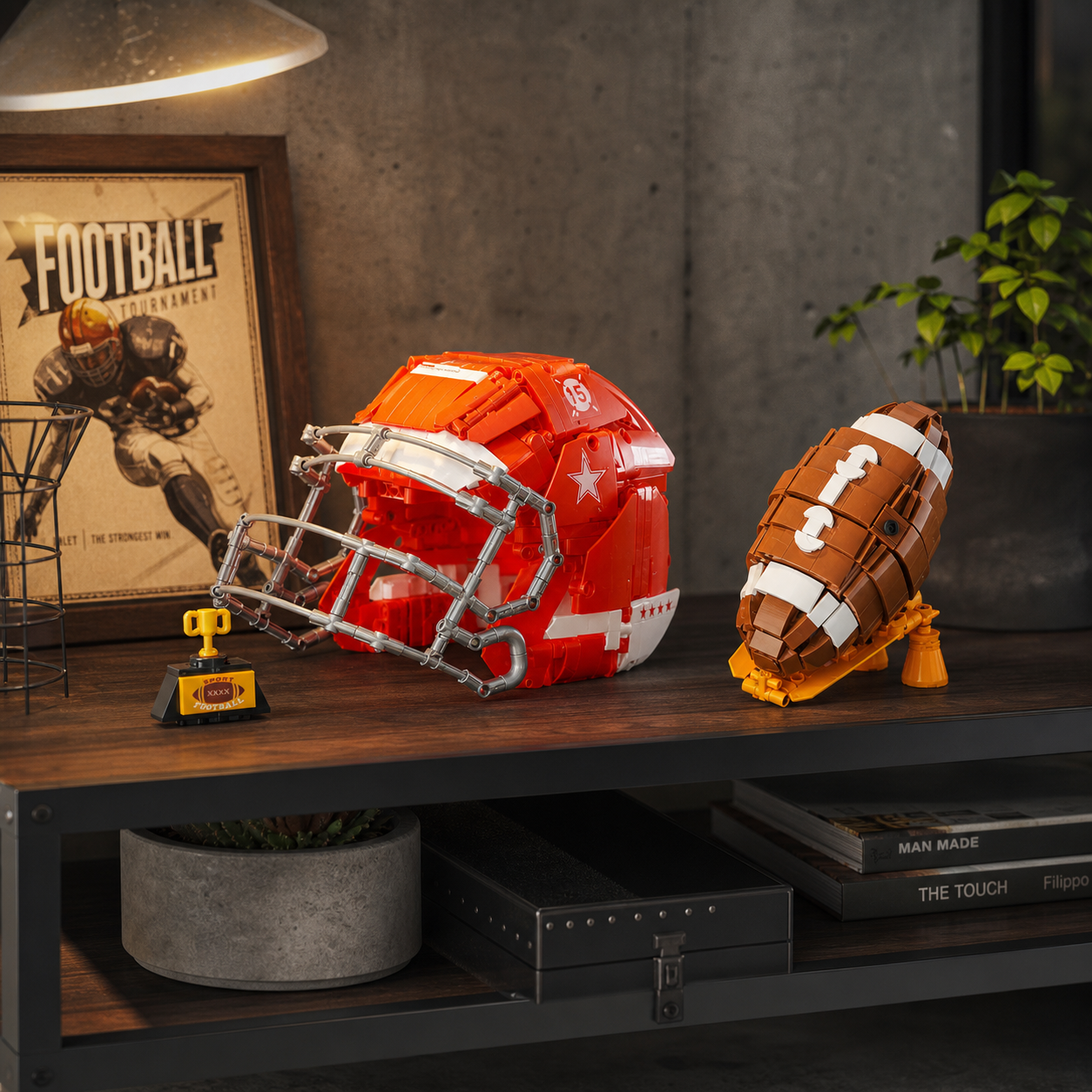 Capacete e Bola de Futebol Americano (1038 pecas)
