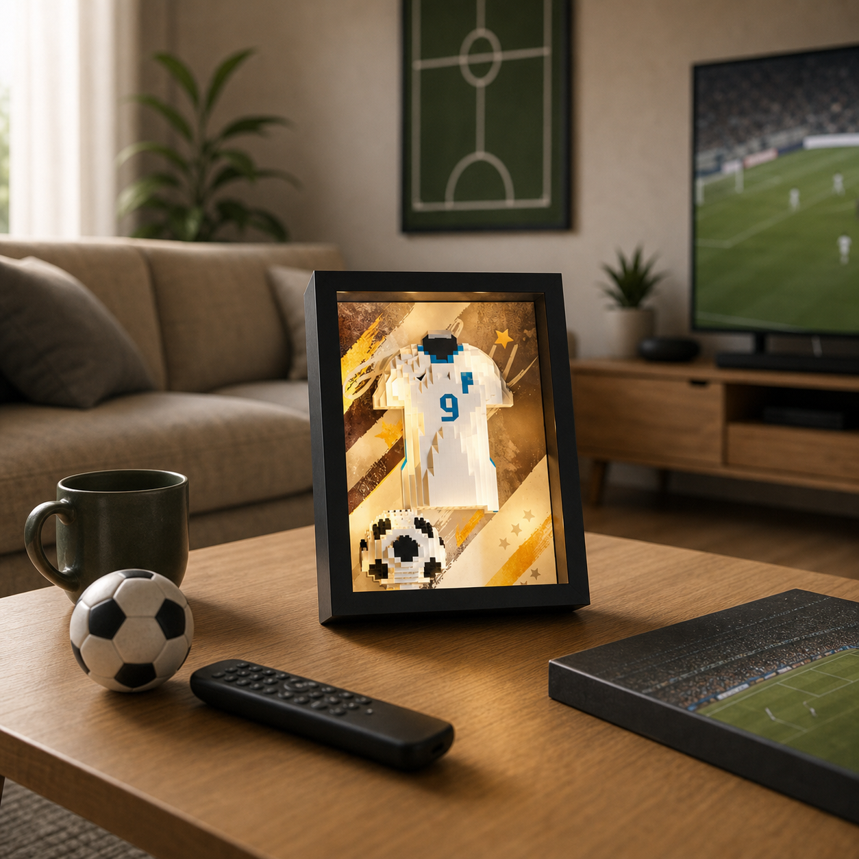 Porta-Retrato Camisa Futebol Branca N9 - imagem 07 - Brics Craft