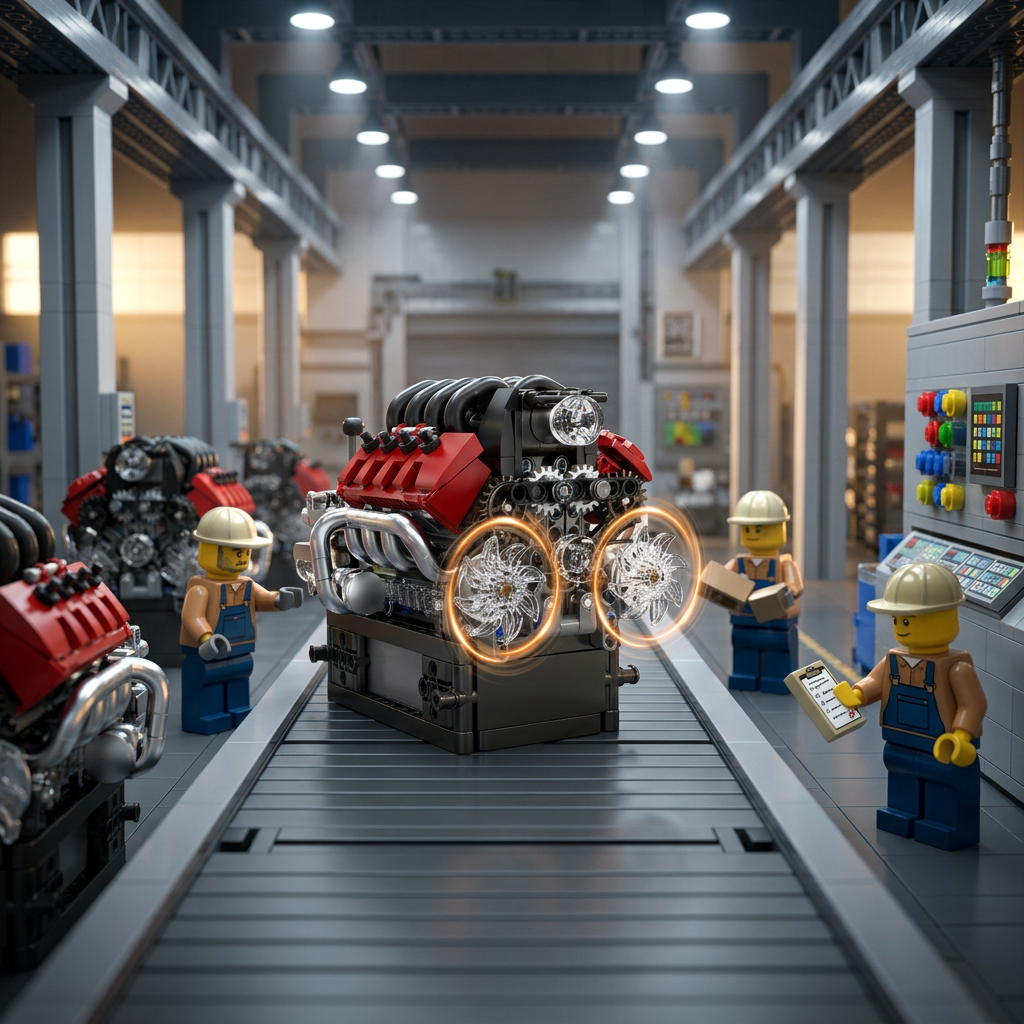 Motor com Transmiss&atilde;o V8 (787 pe&ccedil;as)
