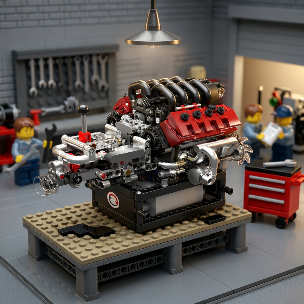 Motor com Transmiss&atilde;o V8 (787 pe&ccedil;as)