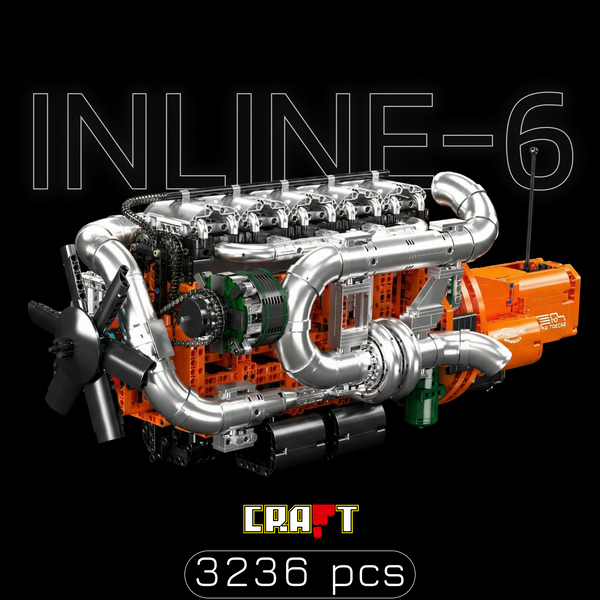 Motor Inline-6 com Transmiss&atilde;o (3236 pe&ccedil;as)