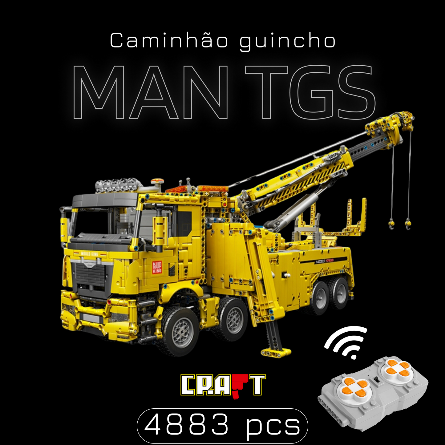 Caminh&atilde;o Guincho MAN TGS Amarelo (4.883 pe&ccedil;as)