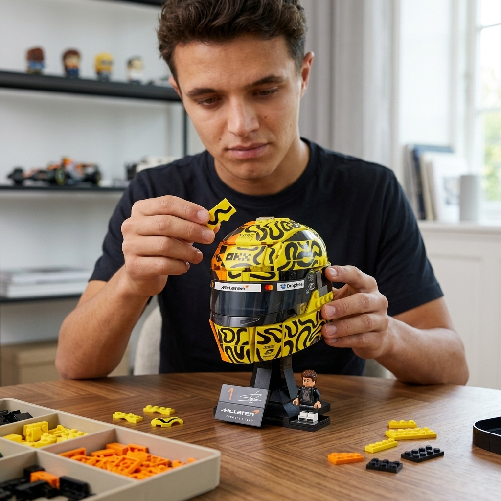 Capacete McLaren Mastercard - Lando Norris (793 pe&ccedil;as) - imagem ambientada 5 - 20260702-180303