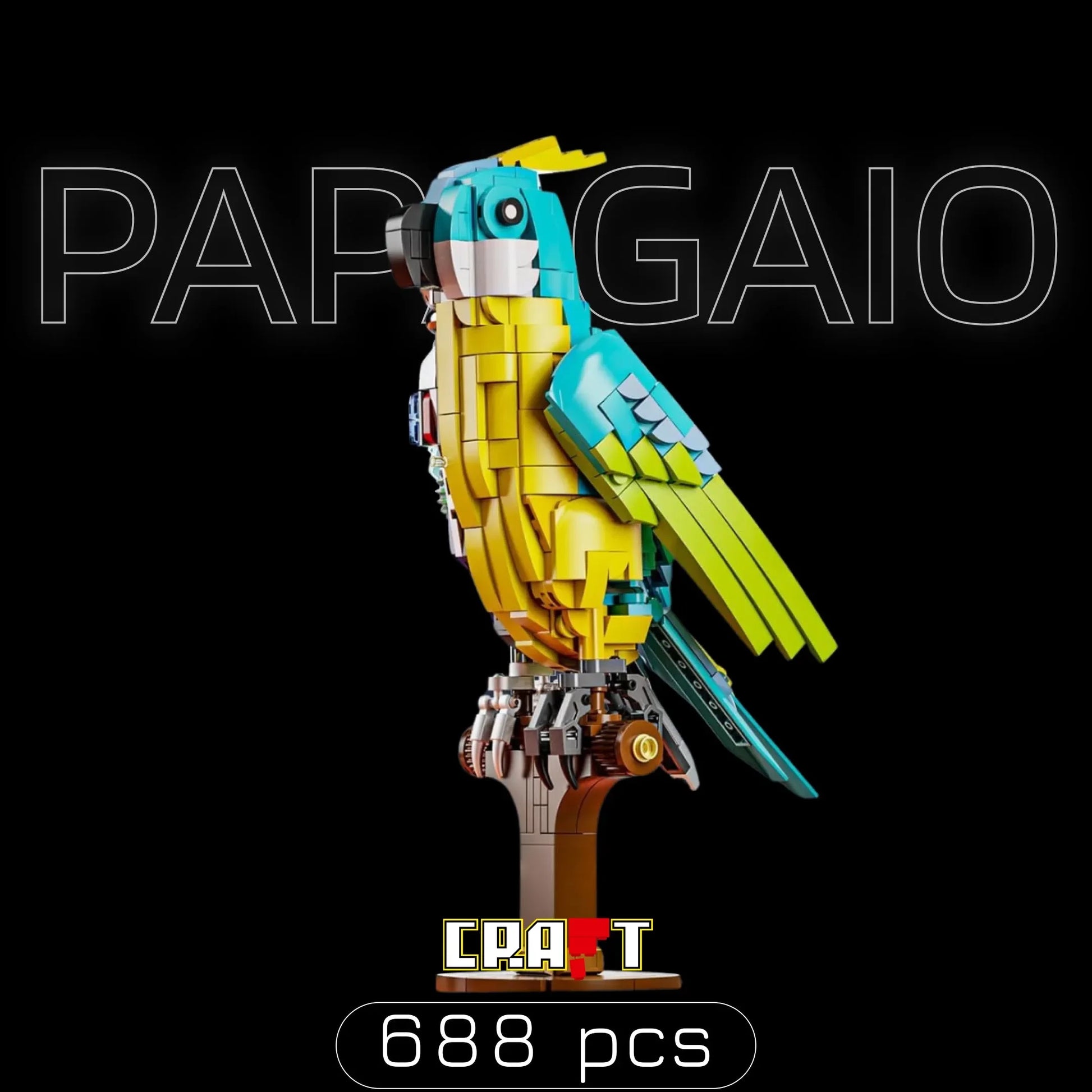 Papagaio Mec&acirc;nico com Luzes (688 pe&ccedil;as) - Brics Craft