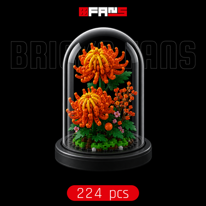 Redoma de Crisantemos Laranja (224 pe&ccedil;as) | Capa 1