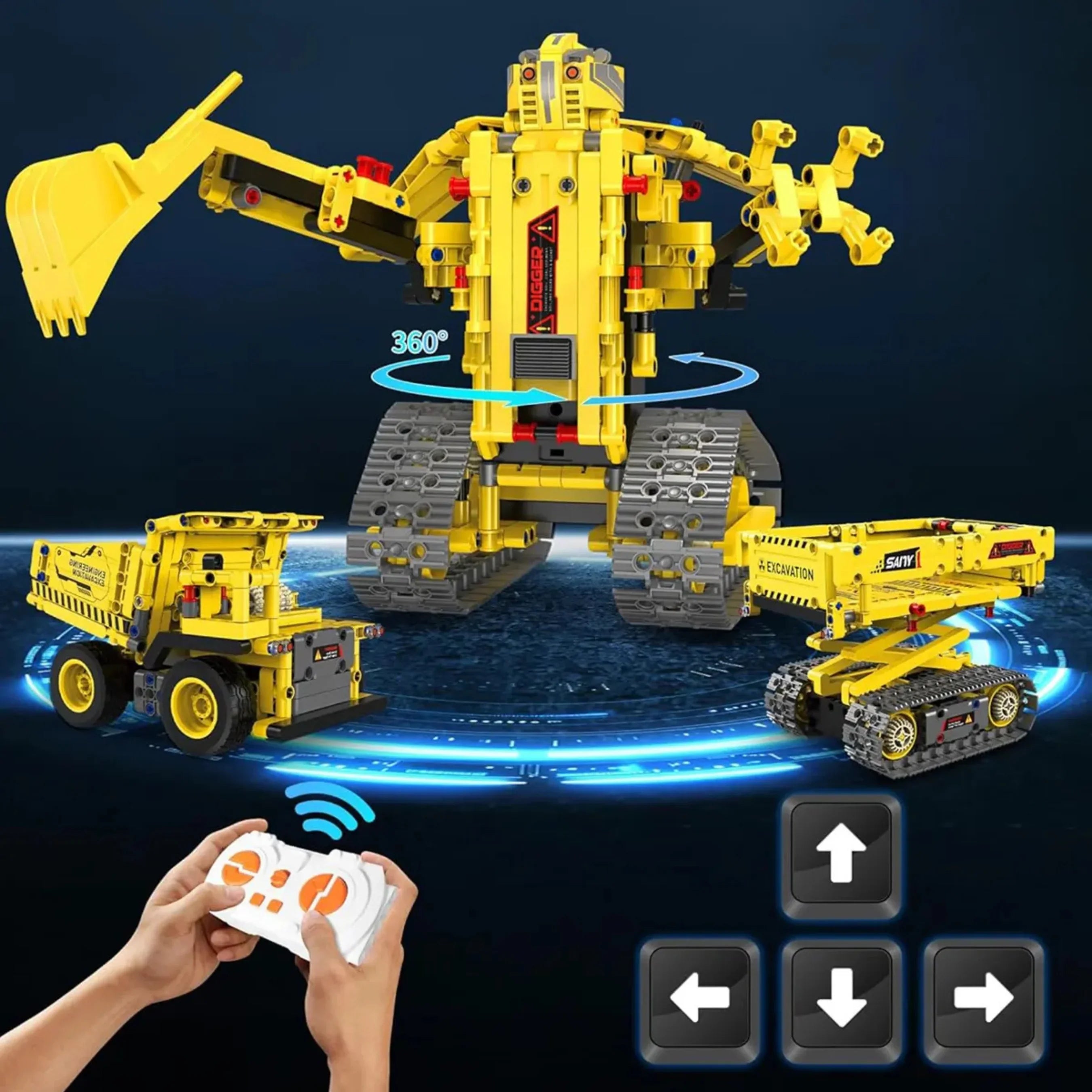 5 Carros de Constru&ccedil;&atilde;o Motorizados em 1 (555 pe&ccedil;as)