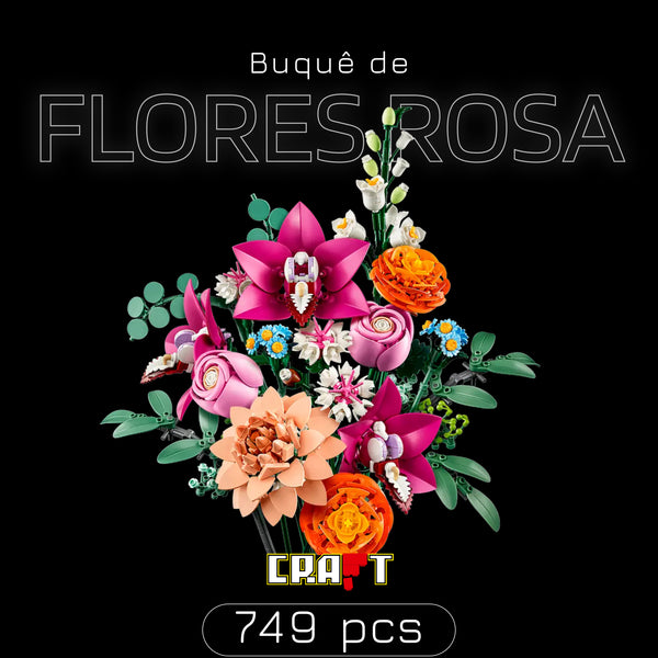Buqu&ecirc; de Flores Rosa (749 pe&ccedil;as)