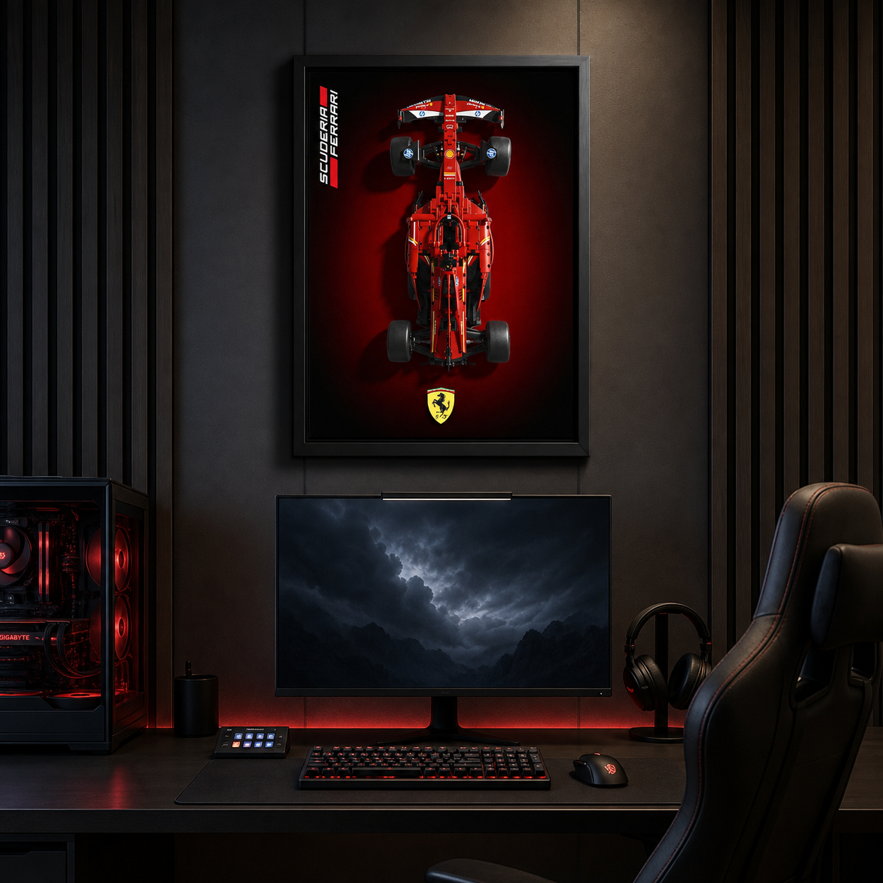 Quadro Fosco para a F&oacute;rmula-1 Ferrari SF24 Degrade