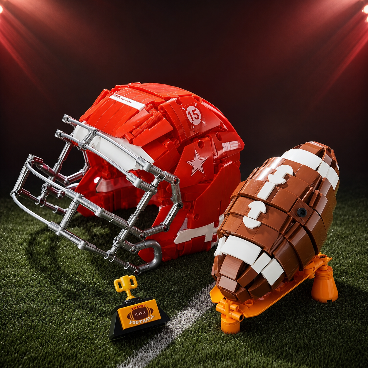 Capacete e Bola de Futebol Americano (1038 pecas)