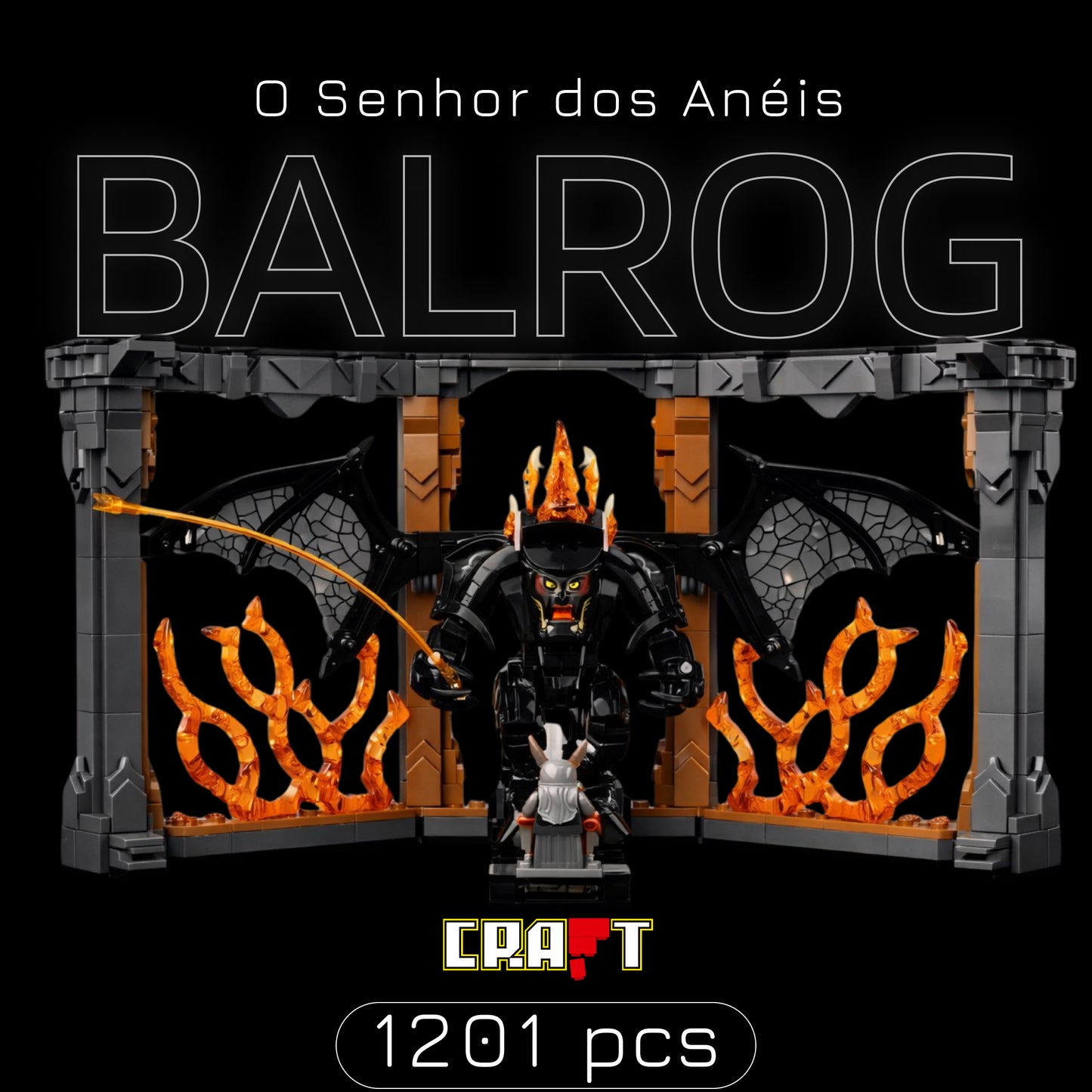 O Senhor dos An&eacute;is Book Nook: Balrog (1201 pe&ccedil;as)