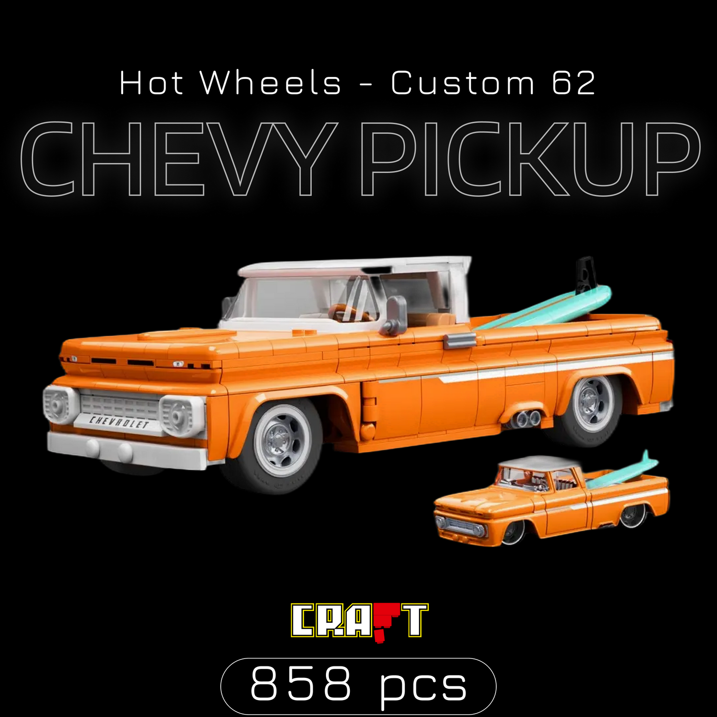 Hot Wheels - Custom 62 Chevy Pickup (858 pe&ccedil;as) | Capa 1