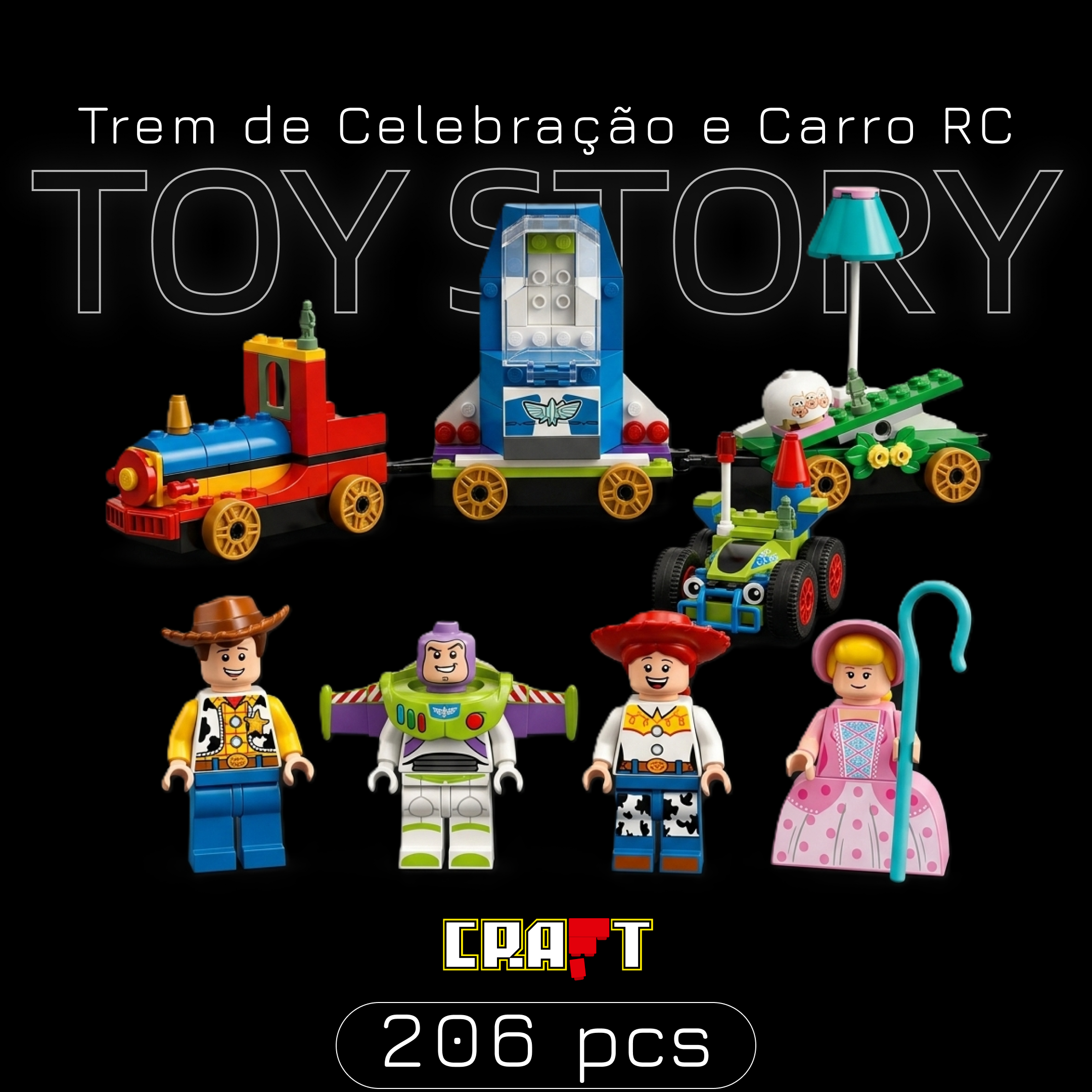 Toy Story - Trem de Celebra&ccedil;&atilde;o e Carro RC (206 pe&ccedil;as)
