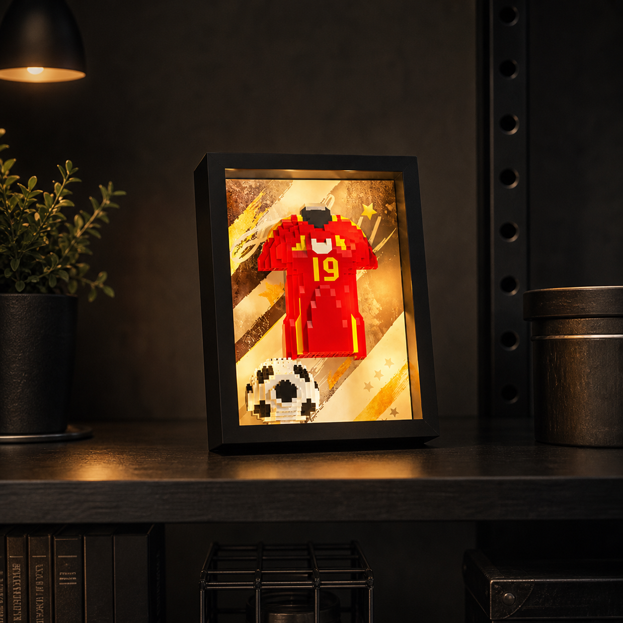 Porta-Retrato Camisa Futebol Vermelha N19 - imagem 02 - Brics Craft