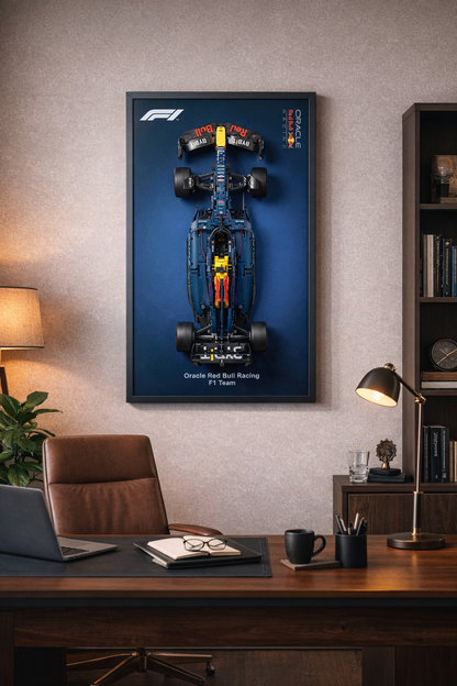Compre Junto! Miniatura de F&oacute;rmula-1 Red Bull RB20 + Quadro Fosco