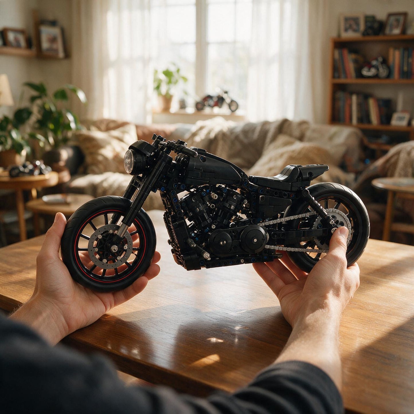 Harley Davidson Black Rod 3960 pe&ccedil;as em M&atilde;os de Colecionador (Escala 33 cm)
