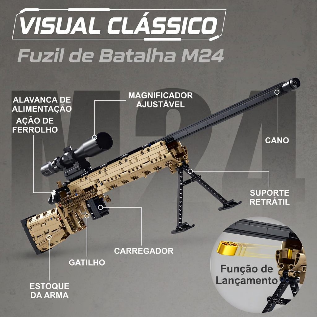 Fuzil de Precis&atilde;o M24 (1086 pe&ccedil;as)