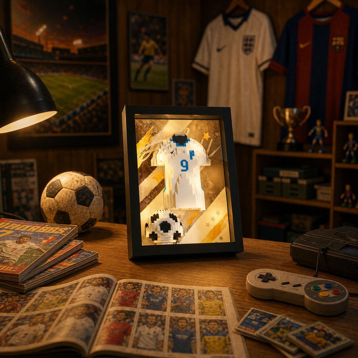 Porta-Retrato Camisa Futebol Branca N9 - imagem 04 - Brics Craft