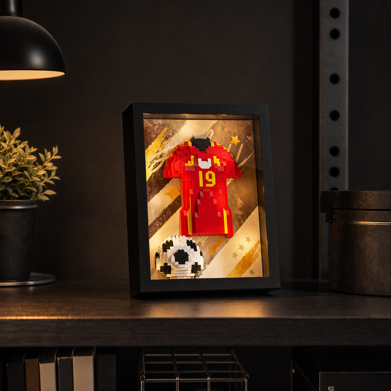 Porta-Retrato Camisa Futebol Vermelha N19 - imagem 01 - Brics Craft