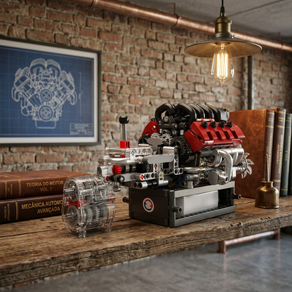 Motor com Transmiss&atilde;o V8 (787 pe&ccedil;as)