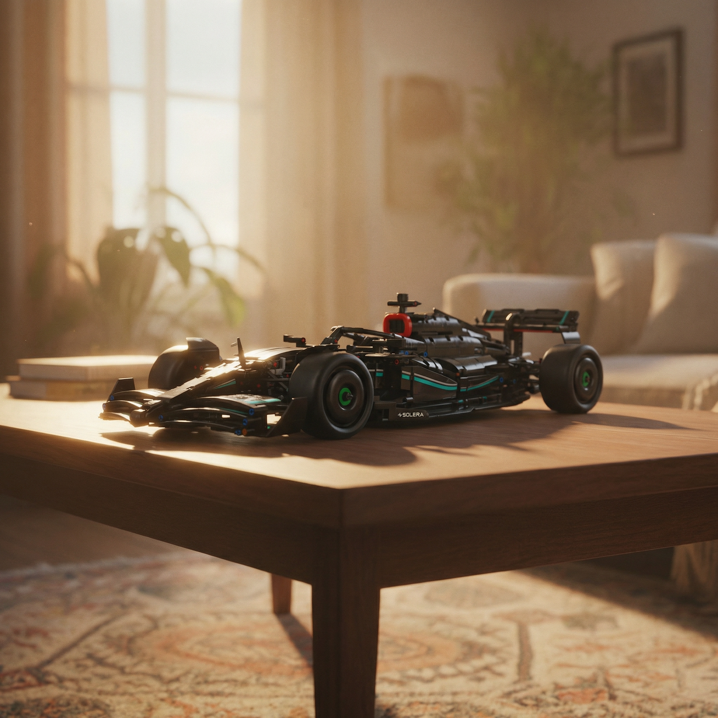 Compre Junto! Miniatura da F&oacute;rmula-1 Mercedes AMG W14 + Quadro Fosco