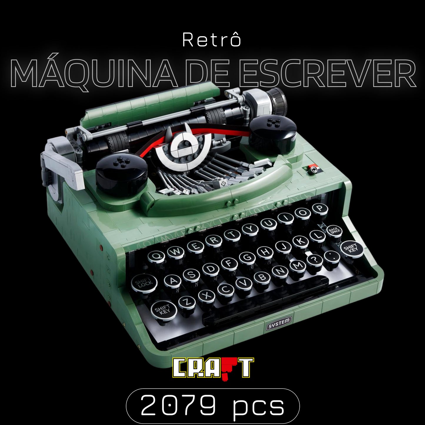 M&aacute;quina de Escrever Retr&ocirc; (2079 pe&ccedil;as)