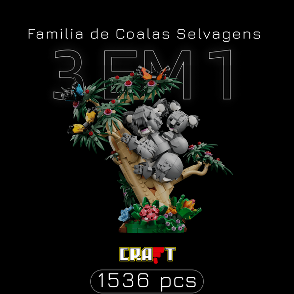 Fam&iacute;lia de Coalas Selvagens 3 em 1 (1536 pe&ccedil;as)