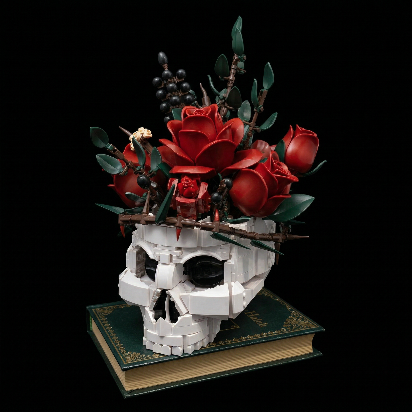 Caveira G&oacute;tica e Rosas (1079 pe&ccedil;as)