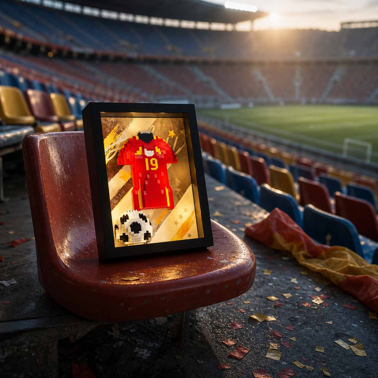 Porta-Retrato Camisa Futebol Vermelha N19 - imagem 05 - Brics Craft
