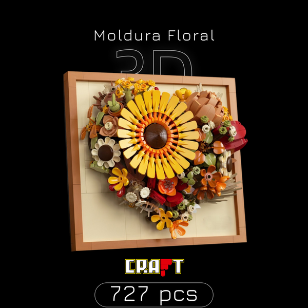Moldura Floral 3D - Girassol (727 pe&ccedil;as)