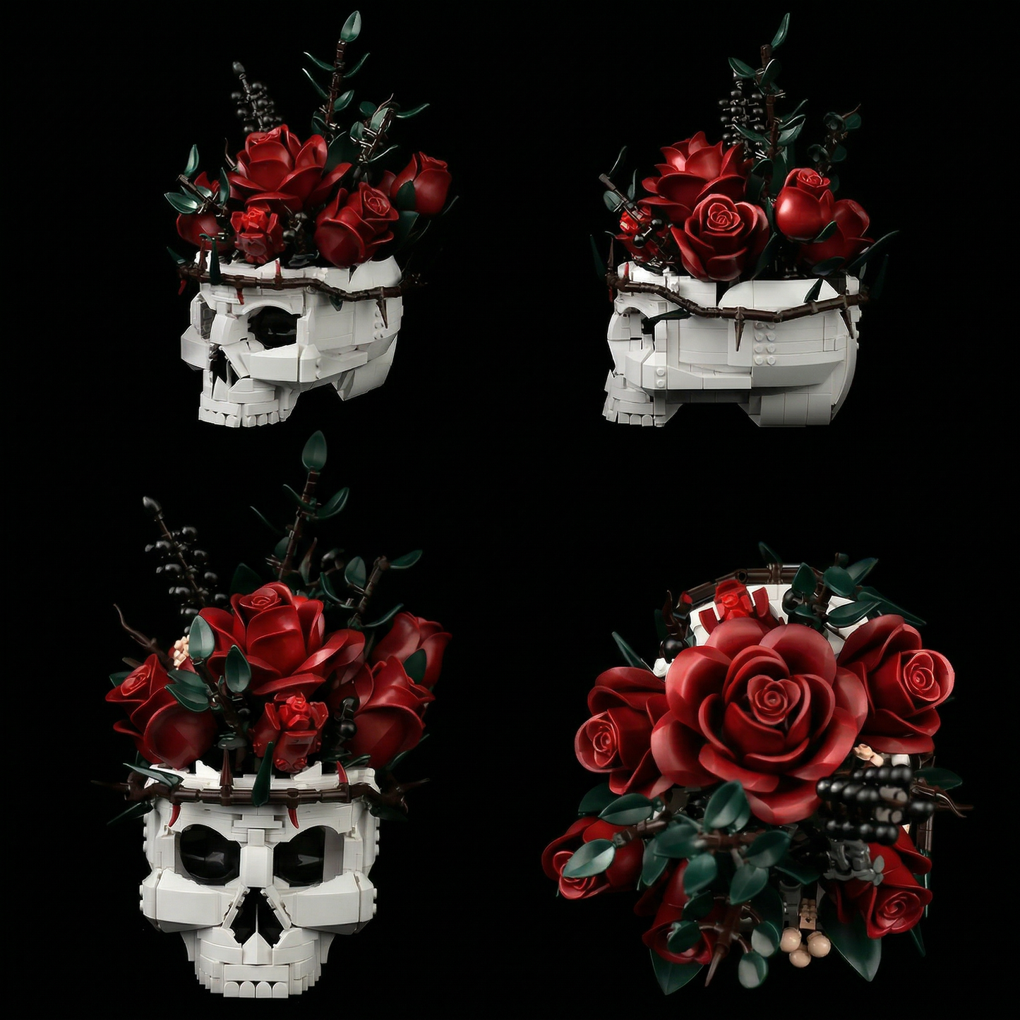 Caveira G&oacute;tica e Rosas (1079 pe&ccedil;as)