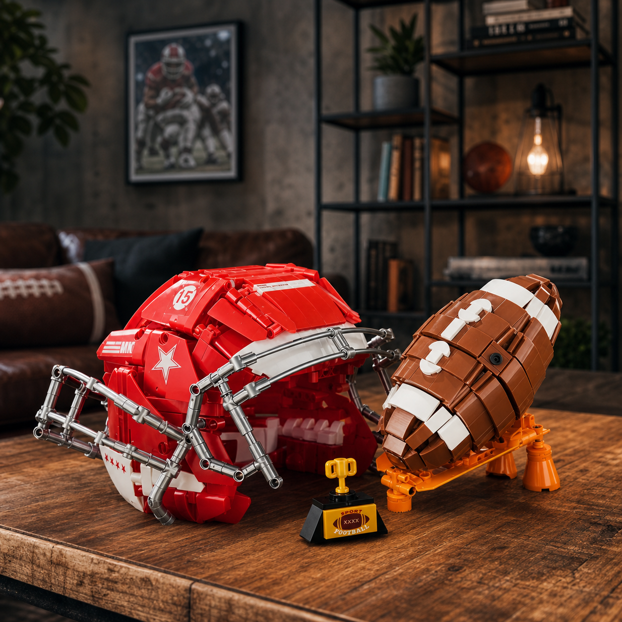 Capacete e Bola de Futebol Americano (1038 pecas)