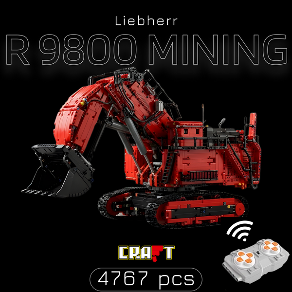 Escavadeira - Liebherr R 9800 Vermelha (4767 pe&ccedil;as)