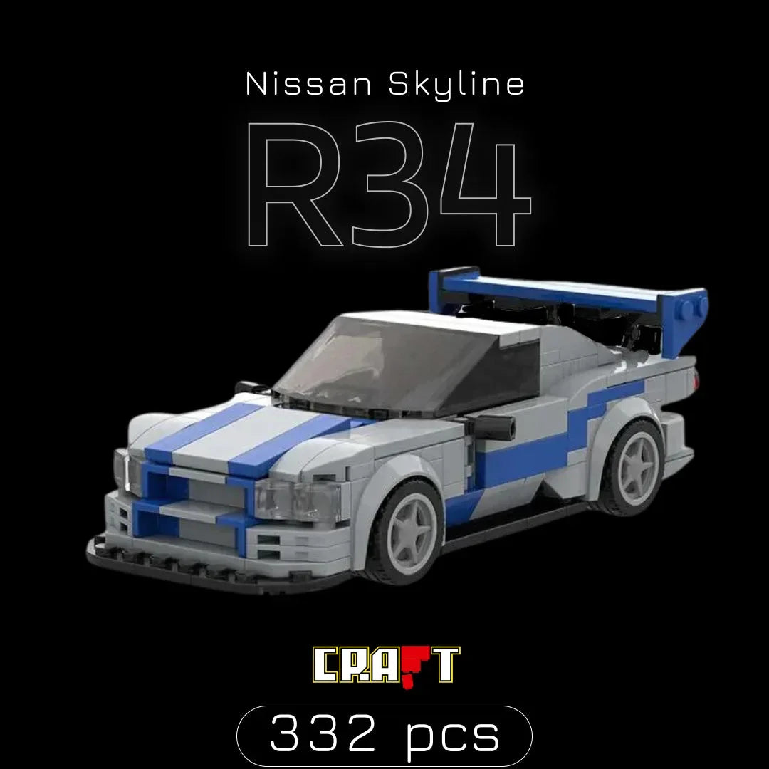 Nissan Skyline R34 (332 p&ccedil;s) - Brics Craft