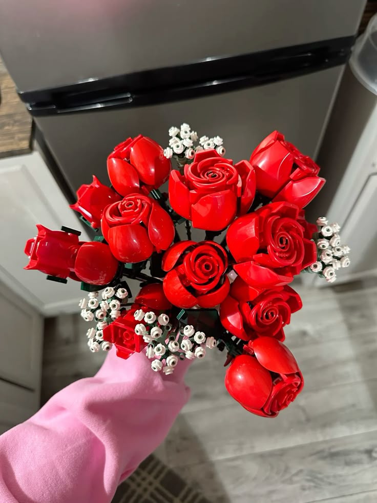 Lego Flower Bouquet Valentines Day Gift For Her Red Rose Room Decor Inspo Birthday Present