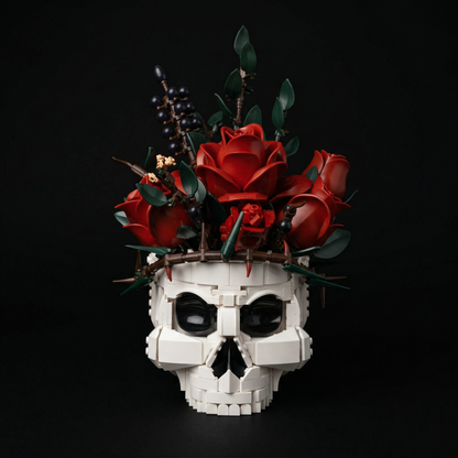 Caveira G&oacute;tica e Rosas (1079 pe&ccedil;as)