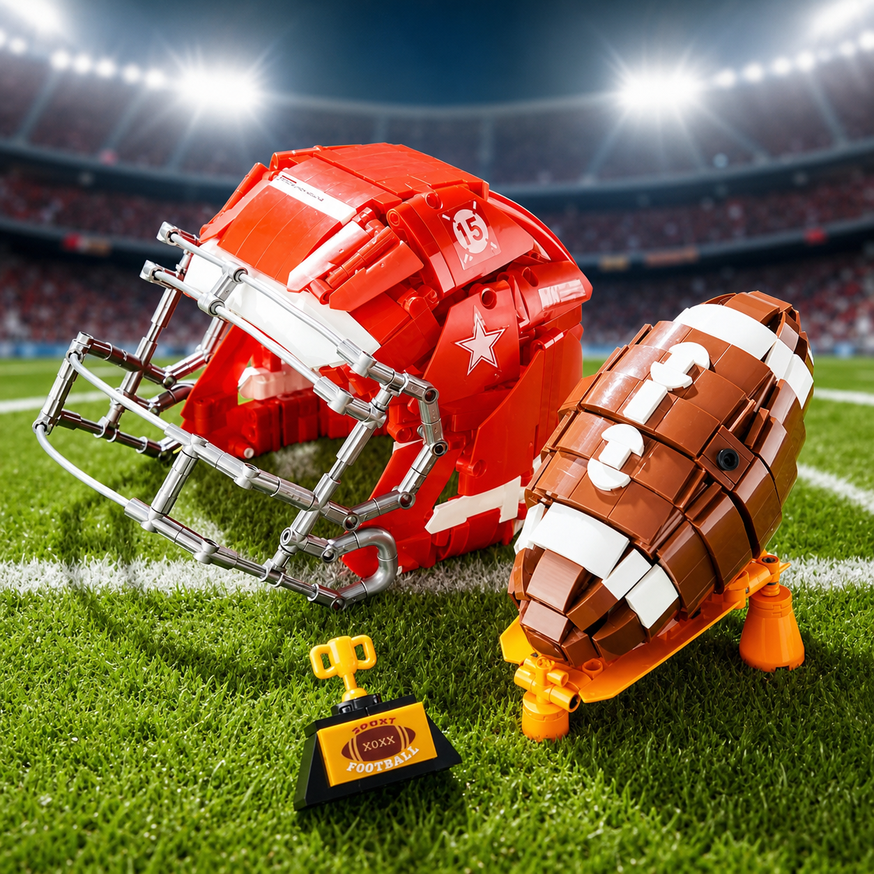 Capacete e Bola de Futebol Americano (1038 pecas)