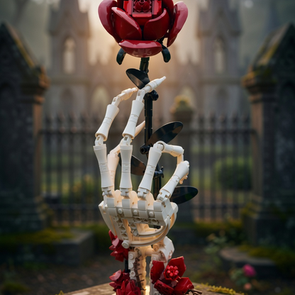 M&atilde;o de Esqueleto com Rosas (357 pe&ccedil;as)